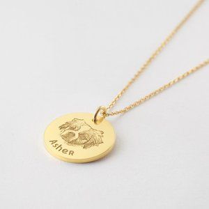 Pet Portrait Necklace Memorial  Jewelry Personalized Cat